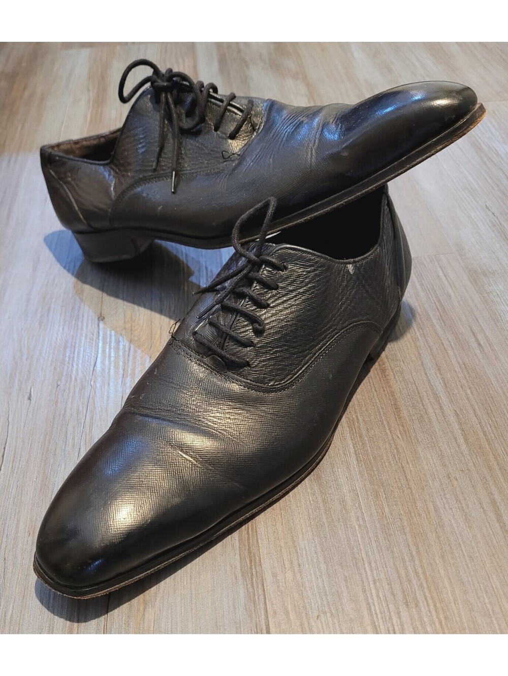Astro Enzo Italian Mens Black Oxford Vero Cuoio Leather Shoes Lace up EUR 42